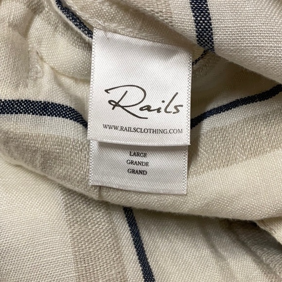 Rails Rowan Linen Blend Jacket Coco Stripe Size Large - Picture 6 of 12